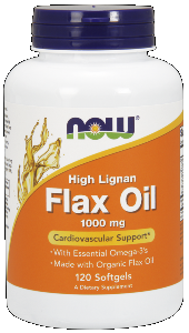 Organic Flax Oil (120 softgels 1000mg) NOW Foods